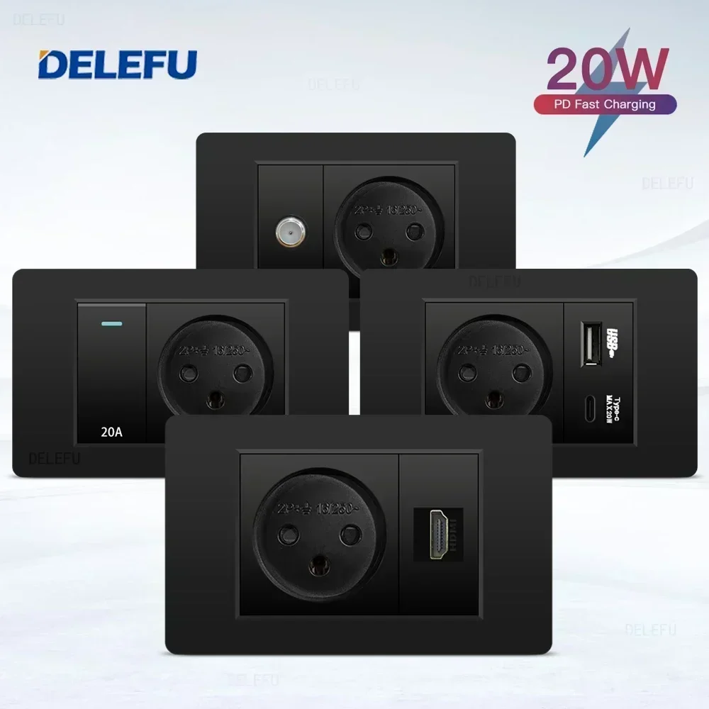 Smart Light Switch Wifi - DELEFU 블랙 지연 PC 이스라엘 USB