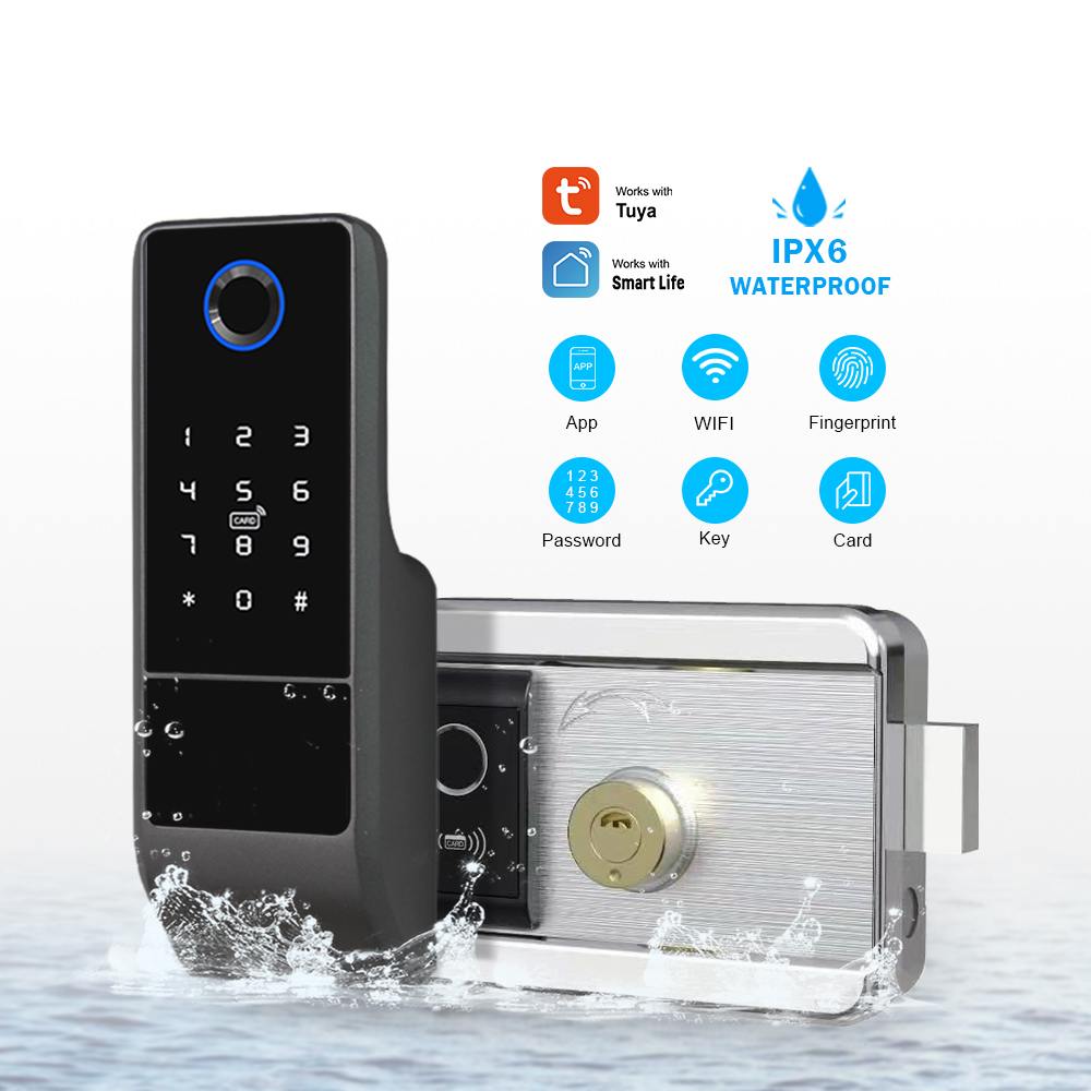 Smart Door Lock Wifi - 방수 투야 앱 와이파이 잠금장치 양면