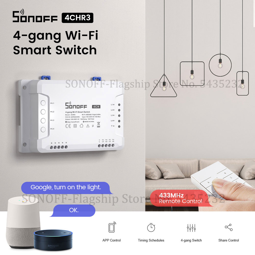 Itead SONOFF 4CH R3 Wifi 무선 원격 - Smart Light Switch Wifi 리뷰 및 가격