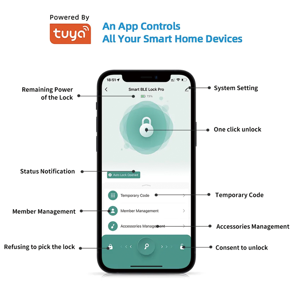 TYSH Tuya 스마트 자동 보안 생체 인식 지문 핸 - Smart Door Lock Wifi 리뷰 및 가격