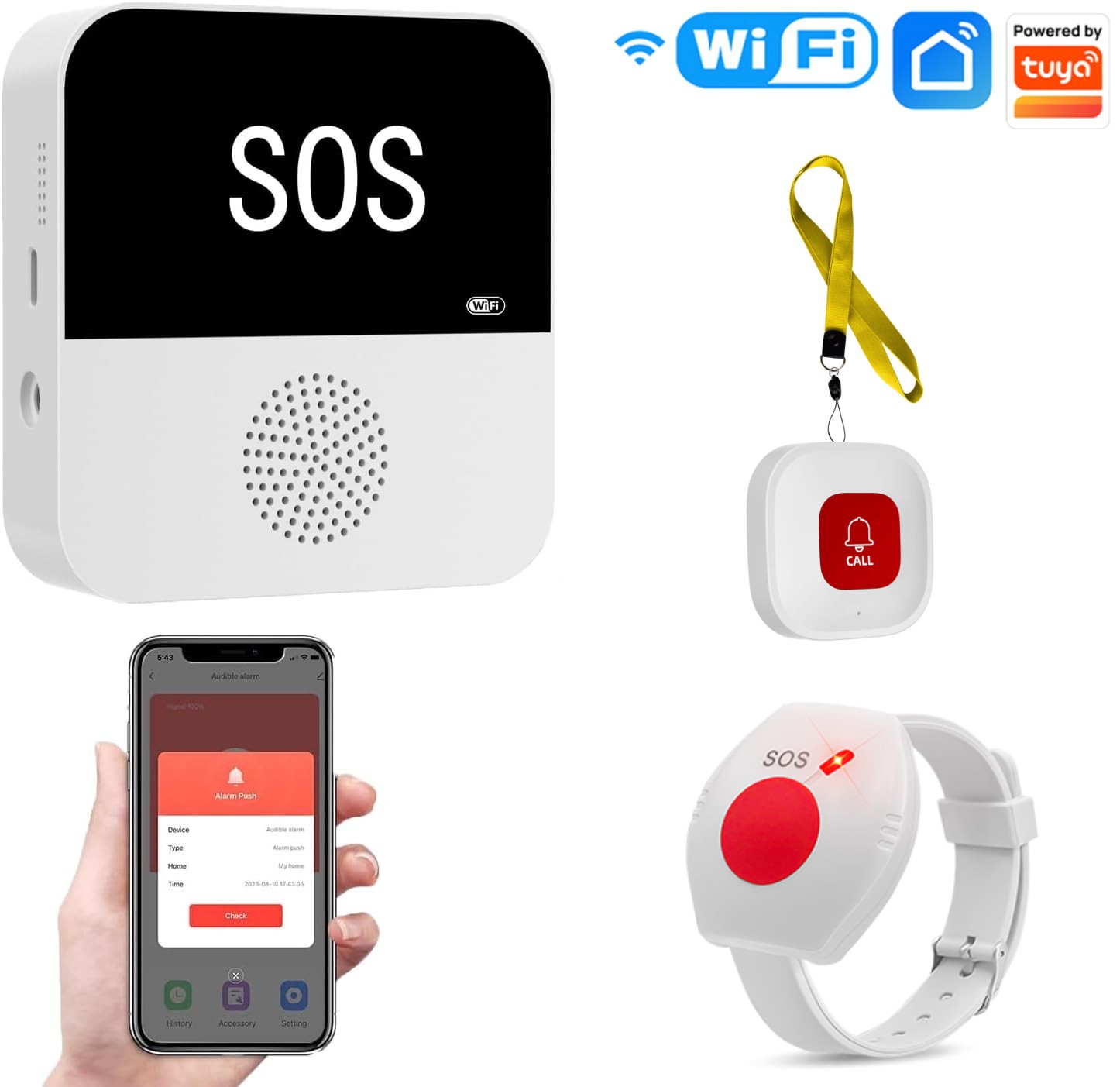 무선 WiFi 노인 간병인 호출기 SOS 호출 버튼 노 - Wifi Smart Plug 리뷰 및 가격